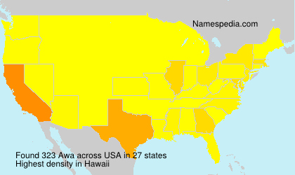 Surname Awa in USA