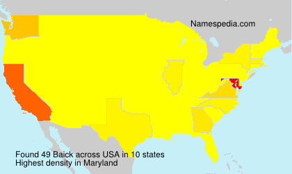 Surname Baick in USA Surname Baick in USA