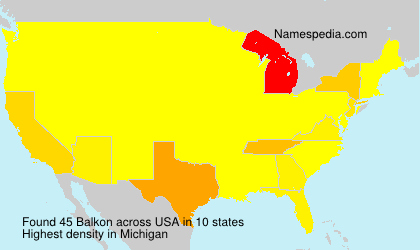 Surname Balkon in USA