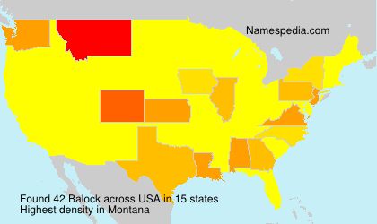 Surname Balock in USA
