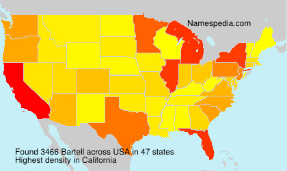 Surname Bartell in USA