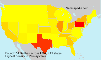 Surname Barthen in USA