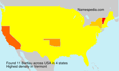 Surname Bartlau in USA