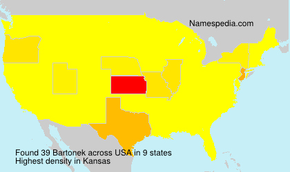 Surname Bartonek in USA