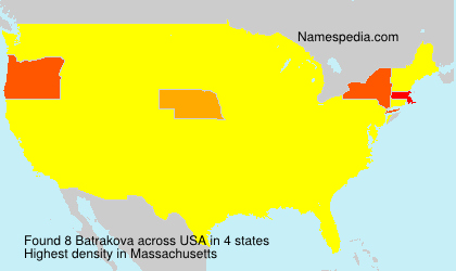 Surname Batrakova in USA