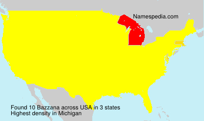 Surname Bazzana in USA