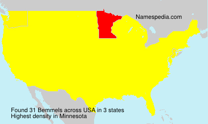 Surname Bemmels in USA