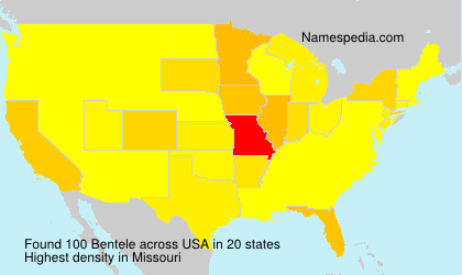 Surname Bentele in USA