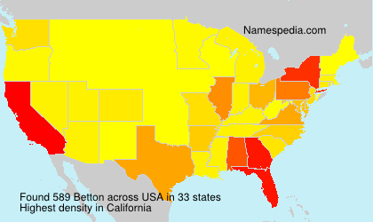 Surname Betton in USA