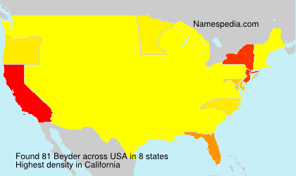 Surname Beyder in USA