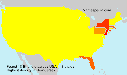 Surname Bhanote in USA