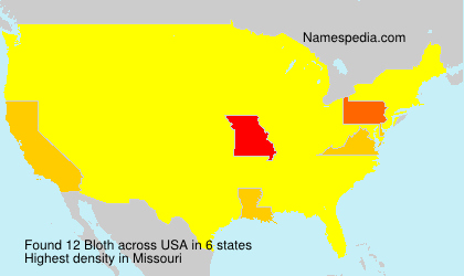 Surname Bloth in USA