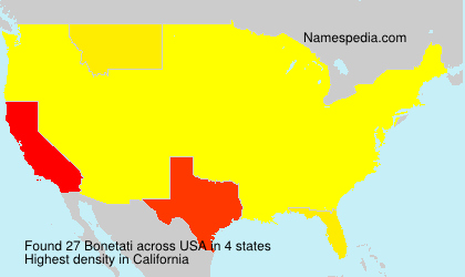 Surname Bonetati in USA