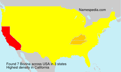 Surname Bozina in USA