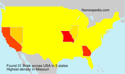 Surname Braik in USA