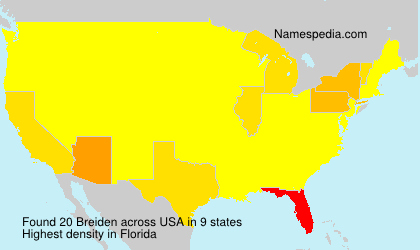 Surname Breiden in USA