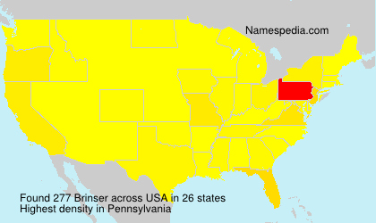 Surname Brinser in USA