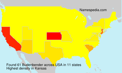 Surname Budenbender in USA