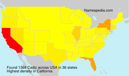 Surname Cadiz in USA