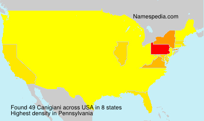 Surname Canigiani in USA