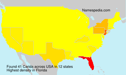Surname Carida in USA