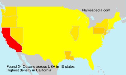 Surname Cesano in USA