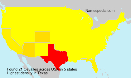 Surname Cevalles in USA