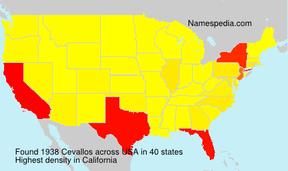 Surname Cevallos in USA