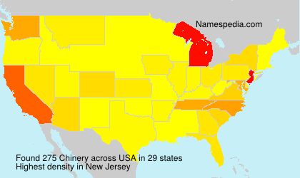 Surname Chinery in USA