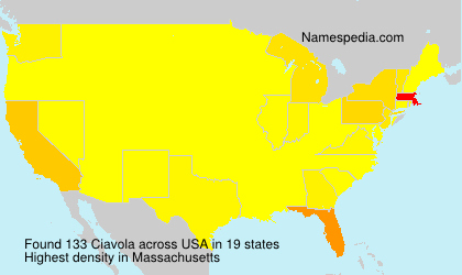 Surname Ciavola in USA