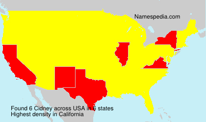 Surname Cidney in USA