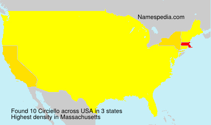 Surname Circiello in USA