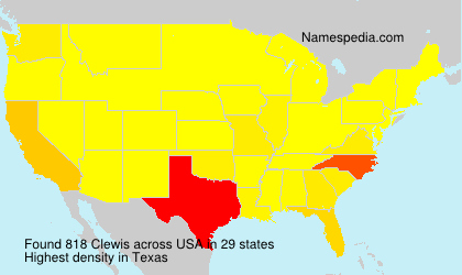 Surname Clewis in USA