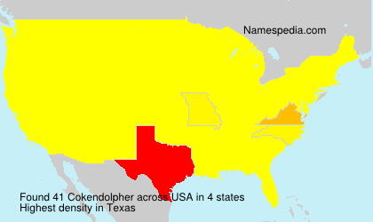 Surname Cokendolpher in USA