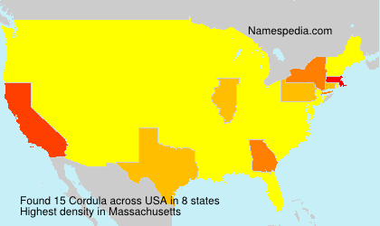 Surname Cordula in USA
