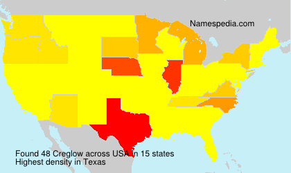 Surname Creglow in USA
