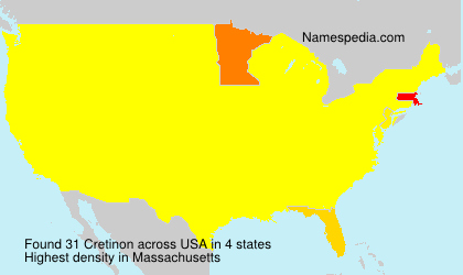 Surname Cretinon in USA