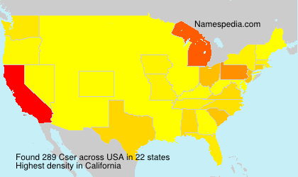 Surname Cser in USA