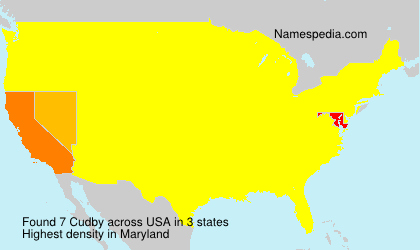 Surname Cudby in USA
