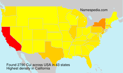 Surname Cui in USA