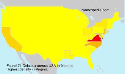 Surname Debraux in USA