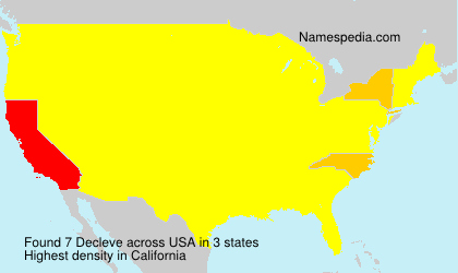 Surname Decleve in USA