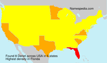 Surname Deriet in USA Surname Deriet in USA