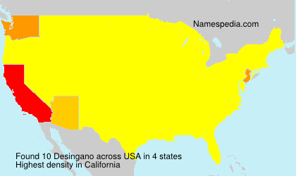 Surname Desingano in USA