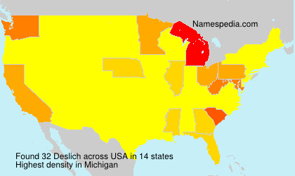 Surname Deslich in USA
