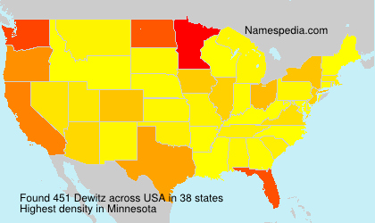 Surname Dewitz in USA