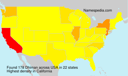 Surname Dhiman in USA