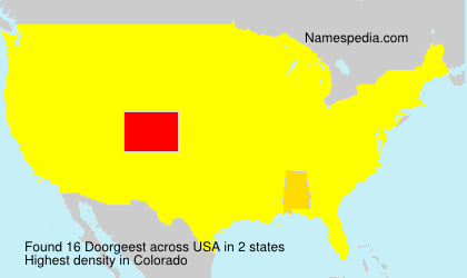 Surname Doorgeest in USA