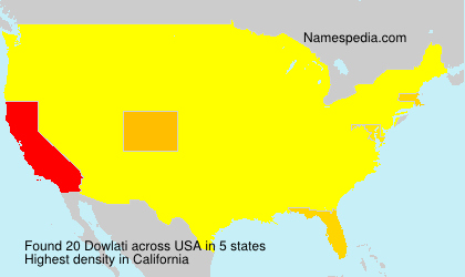 Surname Dowlati in USA Surname Dowlati in USA