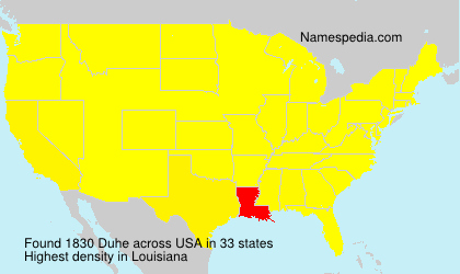 Surname Duhe in USA